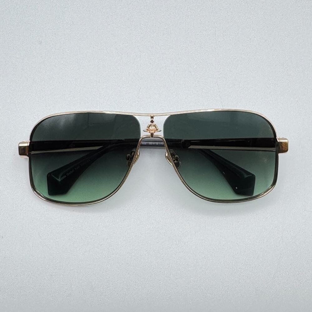 Vivienne Westwood Sunglasses Keith VW5101 400 Gold Aviator Green Gradient Lens